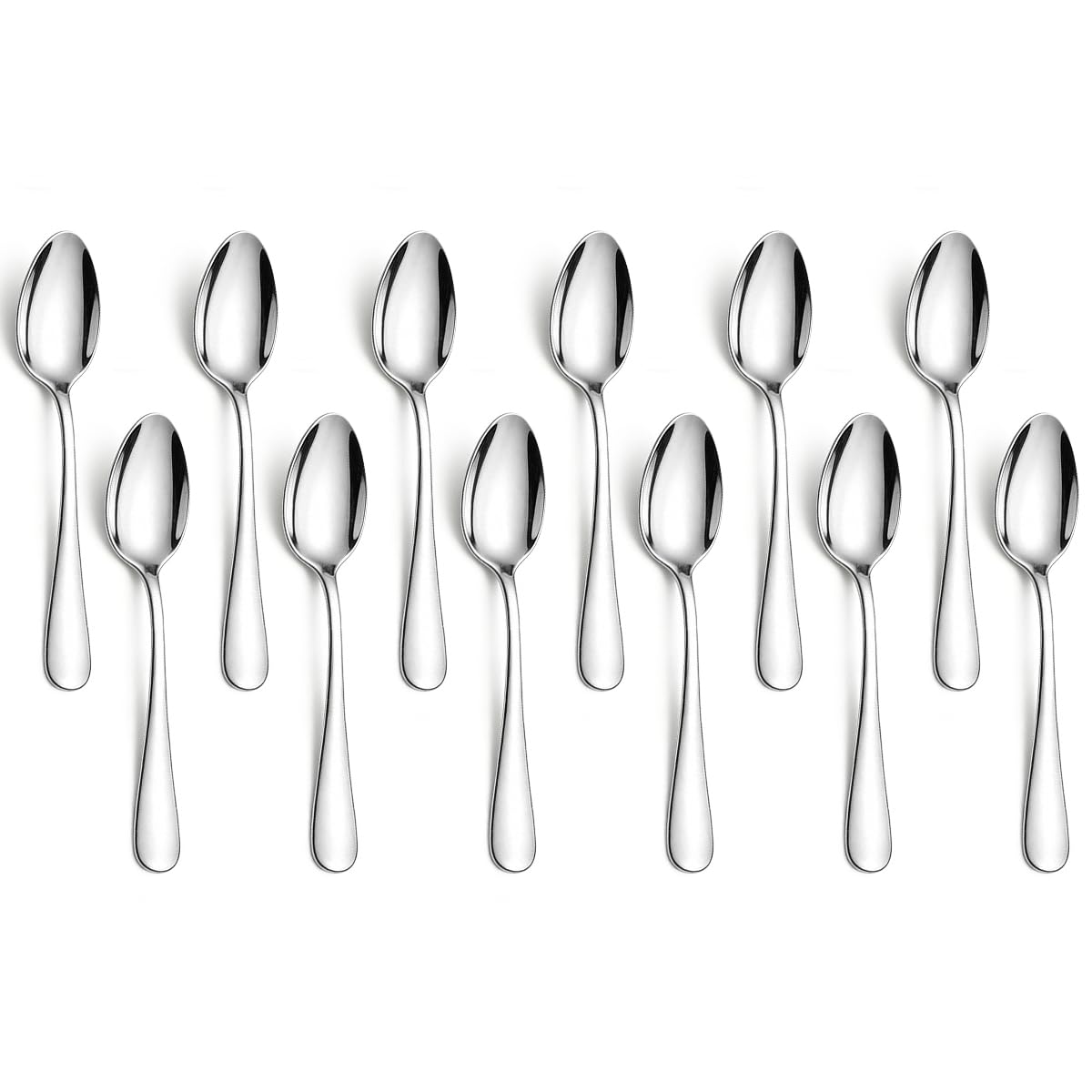 Demitasse Espresso Spoons 12 Pieces 5", Berglander Stainless Steel Mini Coffee Spoons Set, Metal Cutlery Small Spoon for Dessert, Ice Cream, Tea, Home Kitchen Restaurant Café, Dishwasher Safe