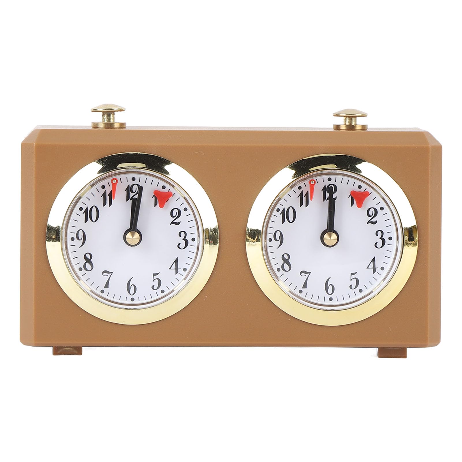 Mechanical Chess Clock Vintage Analog Chess Clock with Large Dials Wind Up Mechanism for Weiqi Competitions (Tan)