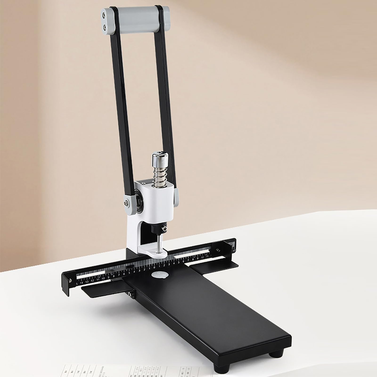Einzellochmaschine mit verstellbarem Lineal und 6 Bohrern für Papier, Handwerk, Kunststoff und Stoff – Bindungsstärke bis zu 20 mm