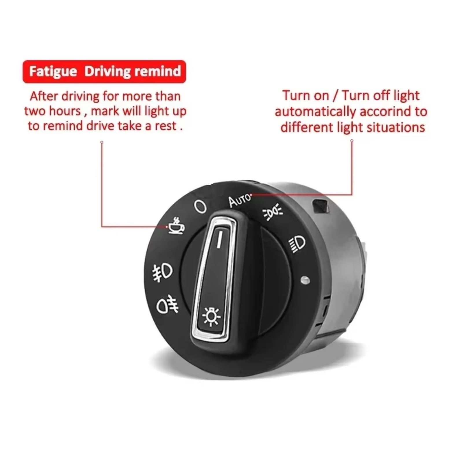 Auto Scheinwerferschalter Kit Kompatibel Mit VW Für Bora 2016 2017 2018 Für Polo Für Santana Für Sharan Für Hornet 2018 Scheinwerferschalter-Taste Nebelscheinwerfersensor 5ND941431B