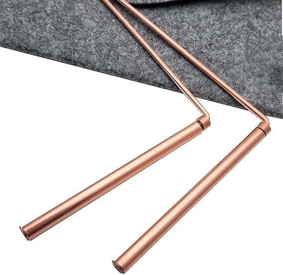 2Pcs Copper Dowsing Rods - 99.9% Copper Detector Rod Metal Detector Rod for Water/Treasure/Minerals/Finding Tools,length12 inches (Single Head - Flat Bead)
