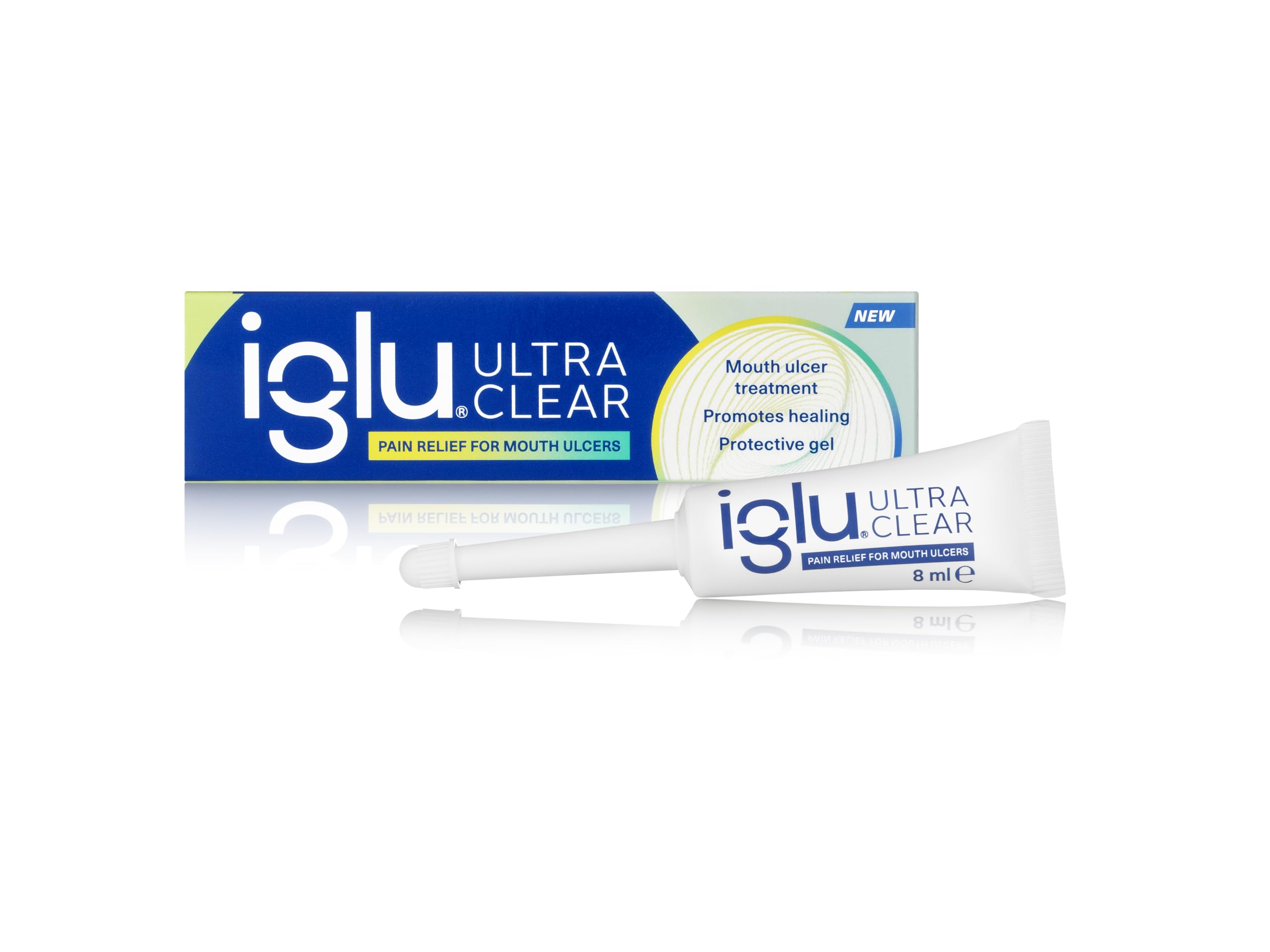 Iglu Ultra Clear Mouth Ulcer Gel Pain Relief for Mouth Ulcers Promotes Healing, 8 ml