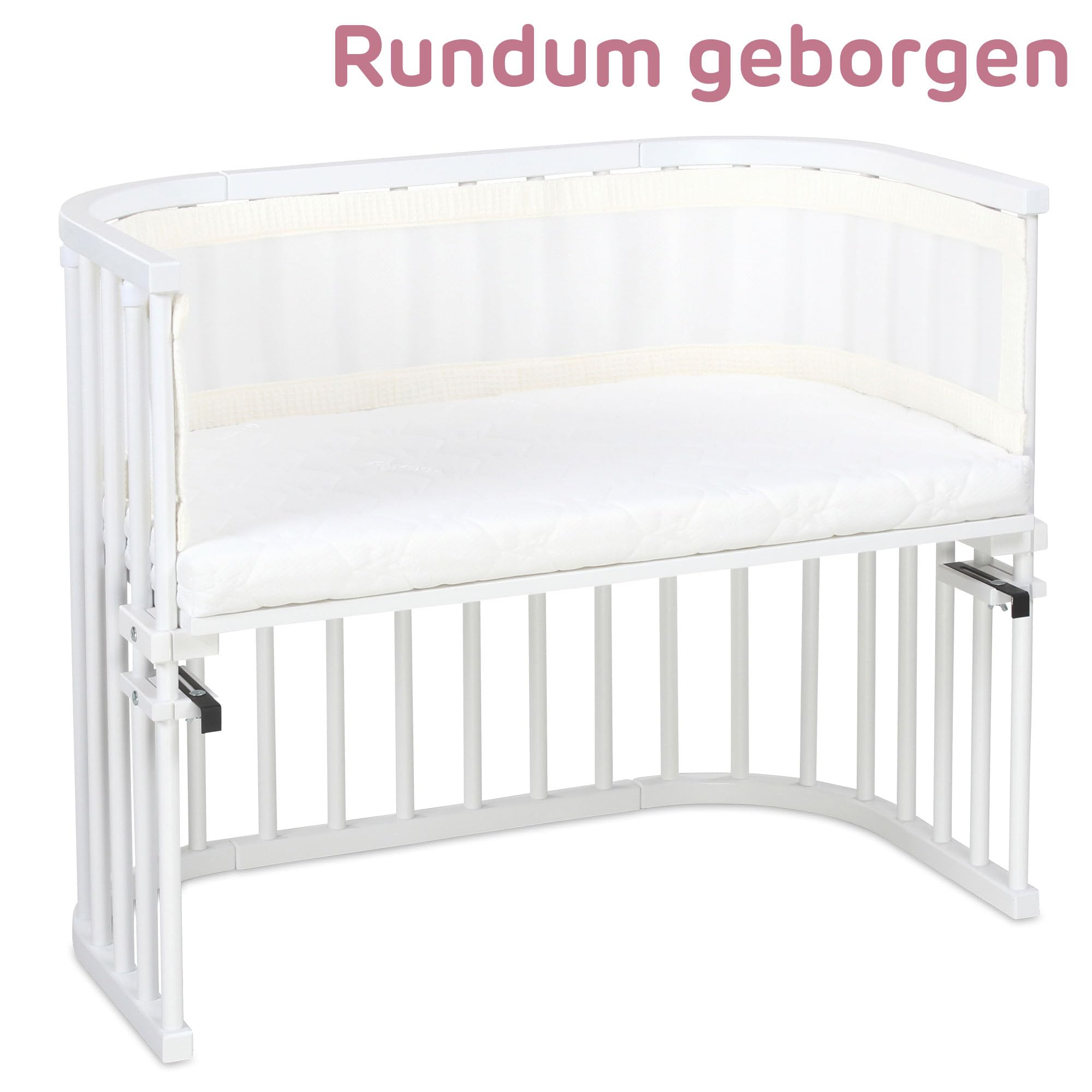 babybay Paracolpi 3D in rete piqué a nido d'ape, adatto per modello Maxi, Boxspring, Comfort e Comfort Plus, avorio