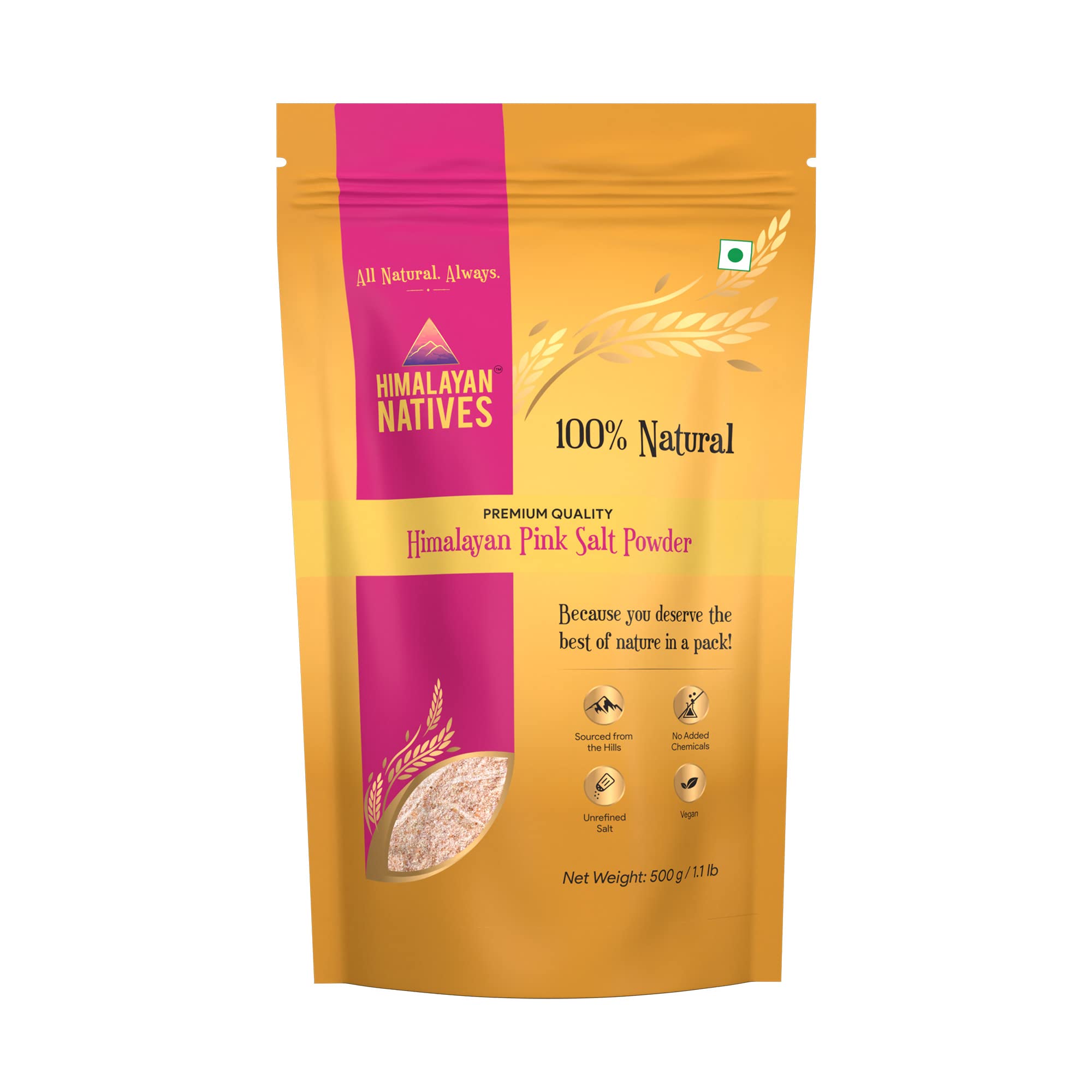 Himalayan Natives 100% Natural Himalayan Pink Salt Powder Pouch | No Artificial Iodine | Unprocessed & Highly Nutritious | Rock Salt Powder | Sendha Namak (1.5kg) (B085LC4J27) Amazon Price History, Amazon Price Tracker