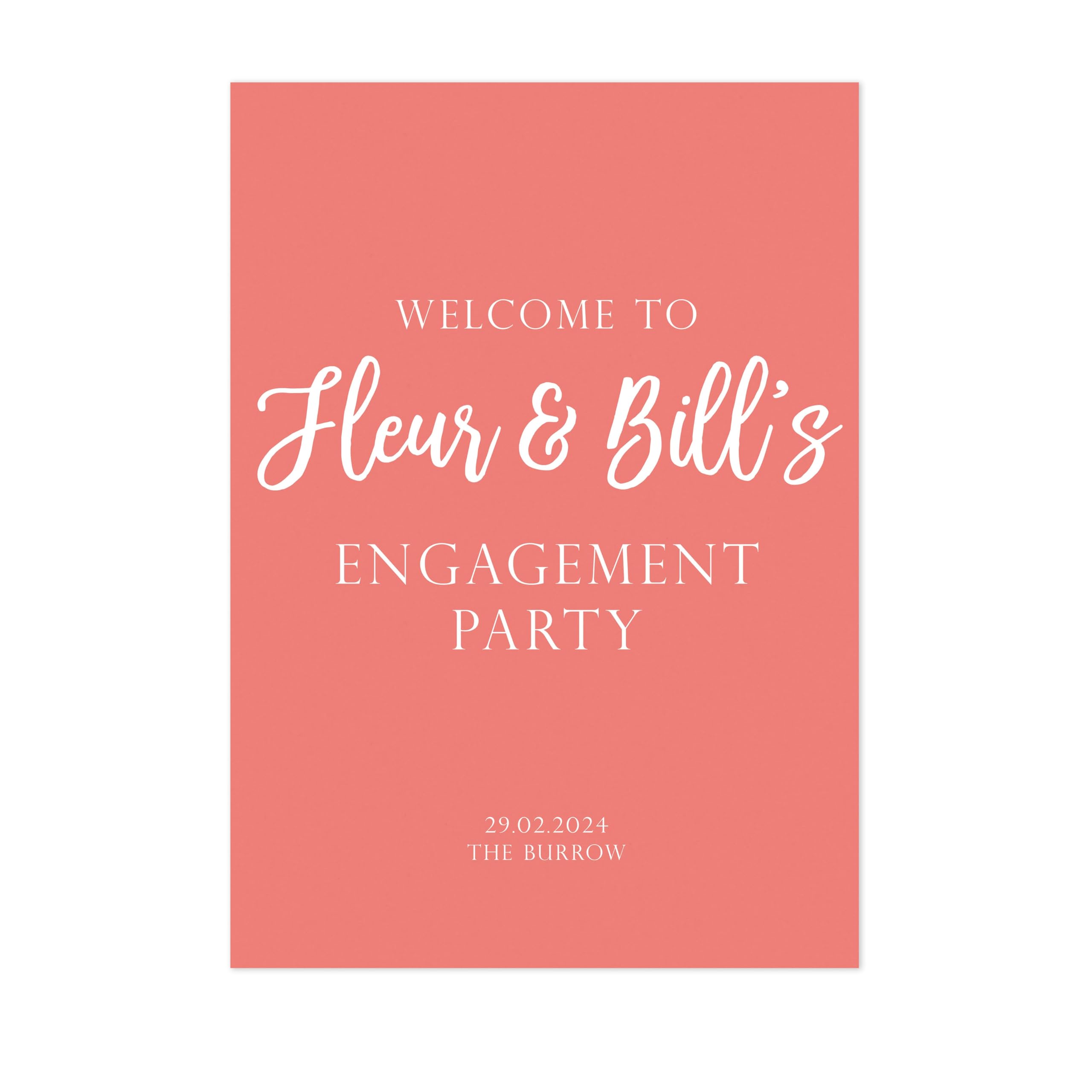 Manta Makes Hen party accessories classy hen party sign with optional stand,hen do accessories or hen party decorations,bride to be hen do decorations,bride to be decorations (Coral, A4+EASEL) — image 1