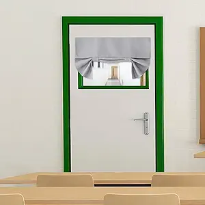 RYB HOME Room Darkening French Door Covers 20 inches, Privacy Curtain Heavy Duty Window Drape for Patio/Glass/Decorative Tie up Door Blind, W 26 x L 20, 1 Pc, Sliver Grey