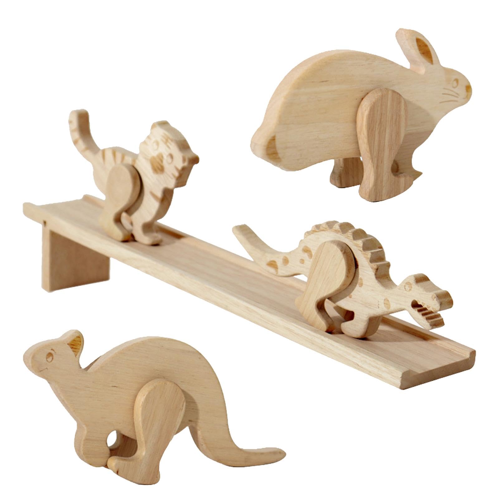 Animaux à inertie de Rampe, Jouets de Marche sur Rampe en Bois,Ensemble de 5 Jouets de Marche pour Animaux en Bois avec Rampe | Garçons et Filles bloquent Les Jouets pour cultiver la