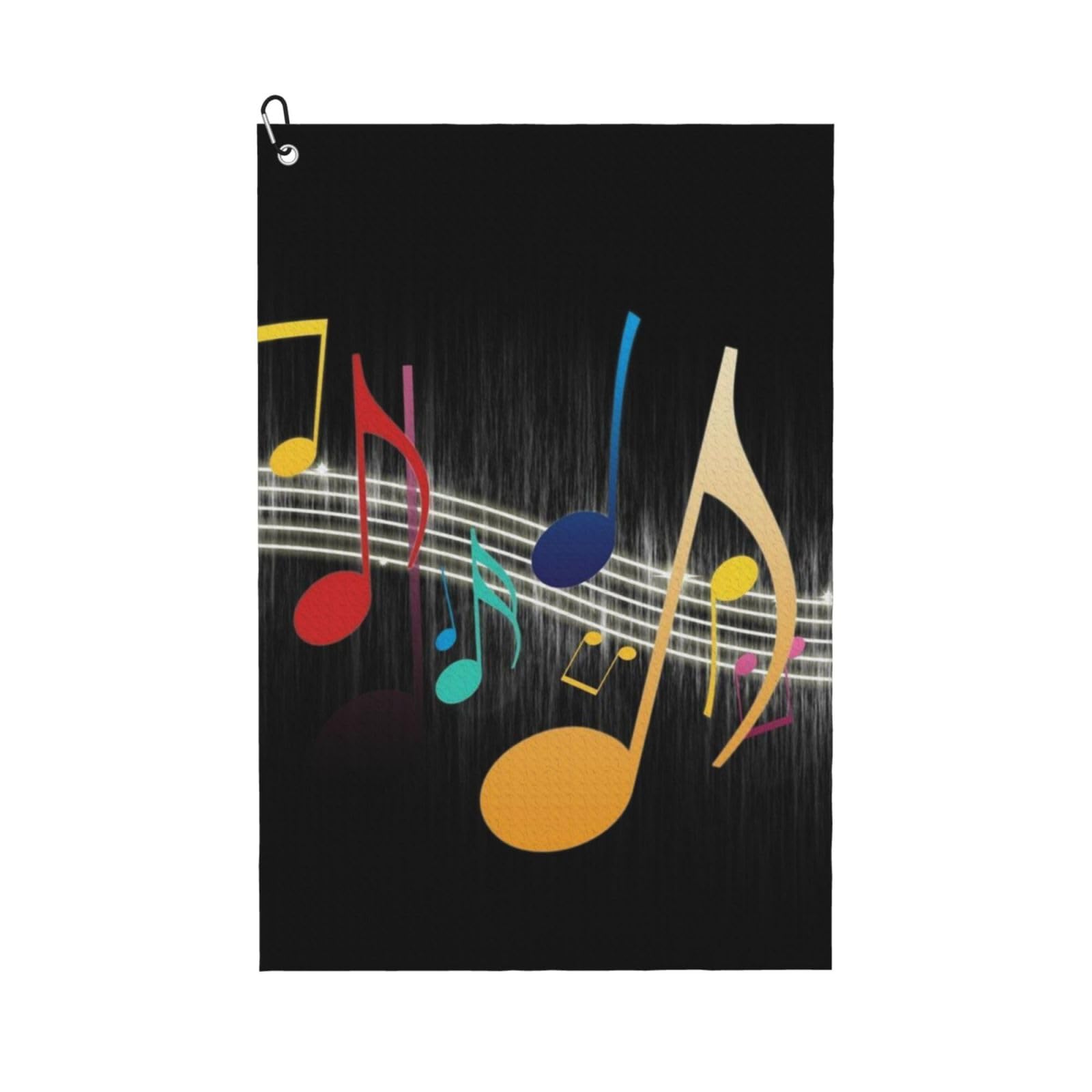 Hnnkloy Music Notes, 16x24 in Portable Waffle Golf Towels with Carabiner Clip for Golf Bag