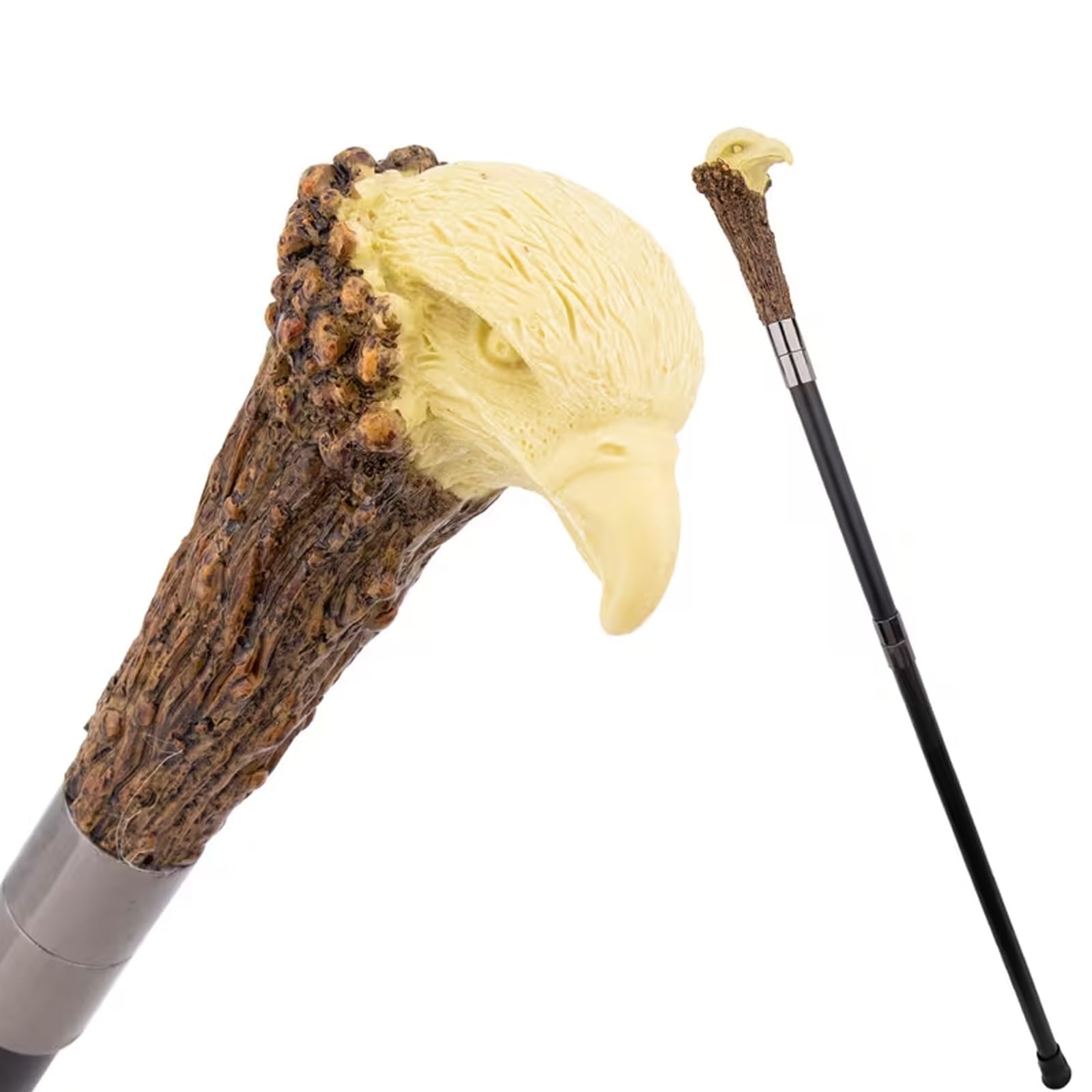 Bastone da Passeggio con Testa D'aquila e Radice D'albero, Bastone da Passeggio di Lusso per Uomo e Donna Rimovibile Antiscivolo, per Cosplay Feste Vintage 94 Cm