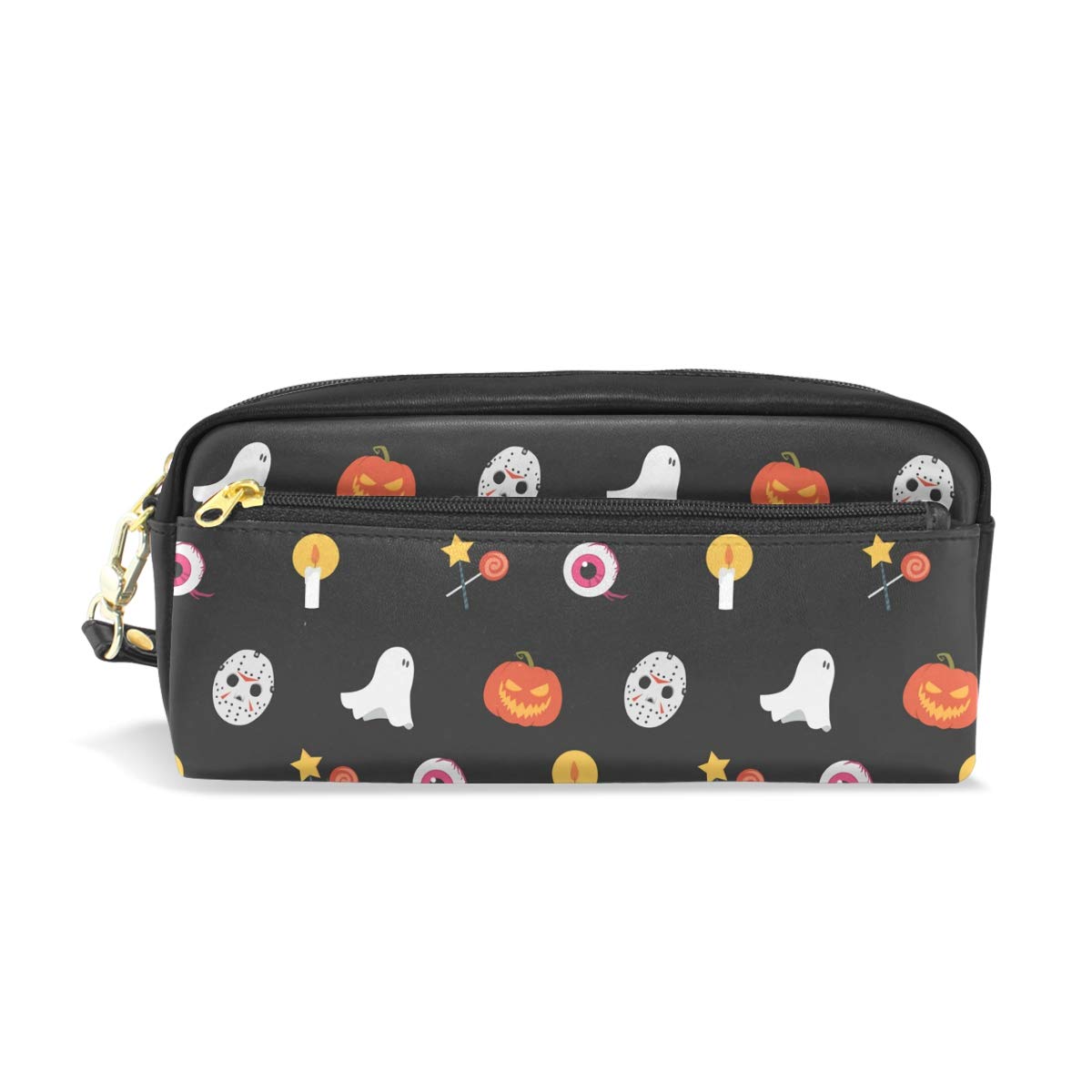Imobaby Astuccio Portatile In Pelle Sintetica – Motivo Natalizio Con Paesaggio Notturno – 2 Strati Con Cerniera – Portapenne E Portacosmetici Multiuso