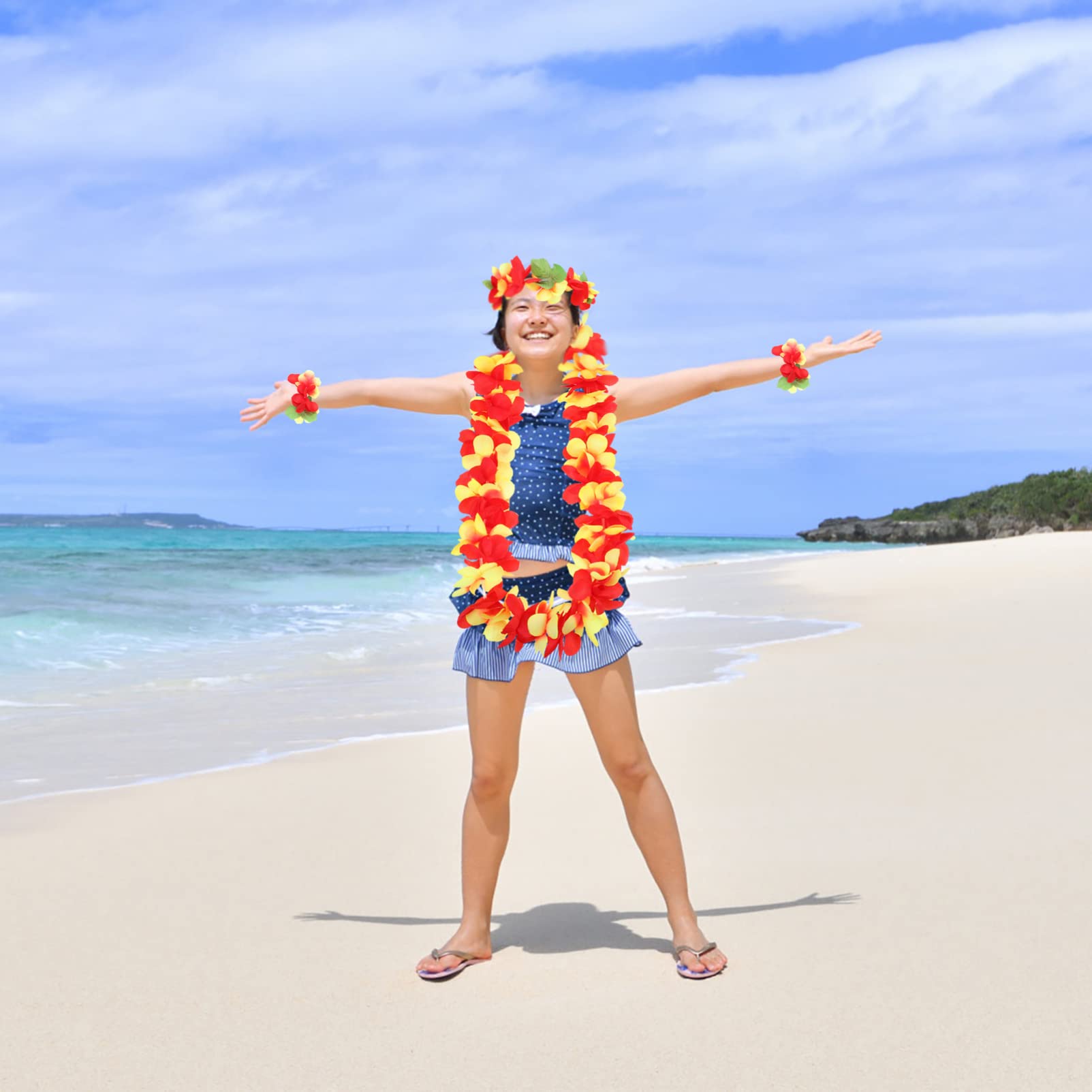 MAGICLULU 4sets Ghirlande Hawaiane Per Tematiche Estivi e Decorazioni Accessori Per Luau e