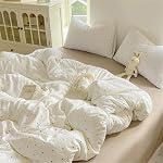 Polka Dot Duvet Cover Queen Size Black Cream Polka Dots Bedding Set Aesthetic Soft Breathable Duvet Cover Set 3 Pieces with 2 Pillowcases Kids Adult Women