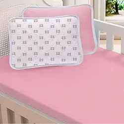 Jogo De Lençol Berço 2 Pçs Malha 100% Algodão Menina 1,30x0,70 (Royal Baby Rosa)