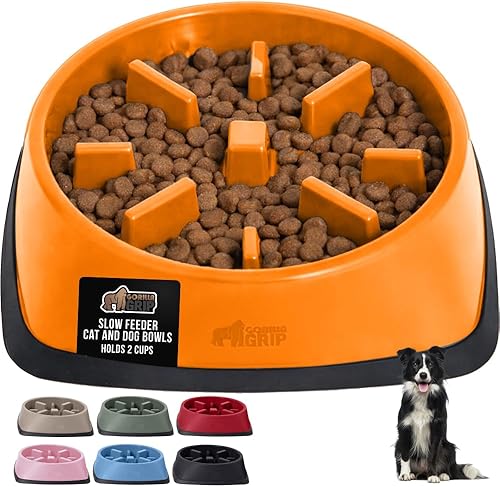 Miniatura 13 de GORILLA GRIP Tazones patentados de alimentación lenta sin BPA, juguete interactivo para perros y gatos, enriquecimiento de entrenamiento Turquesa