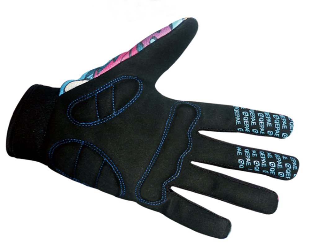 QEPAE® Guanti da Bici Gel Pad Luminoso Guanti Senza Dita Per