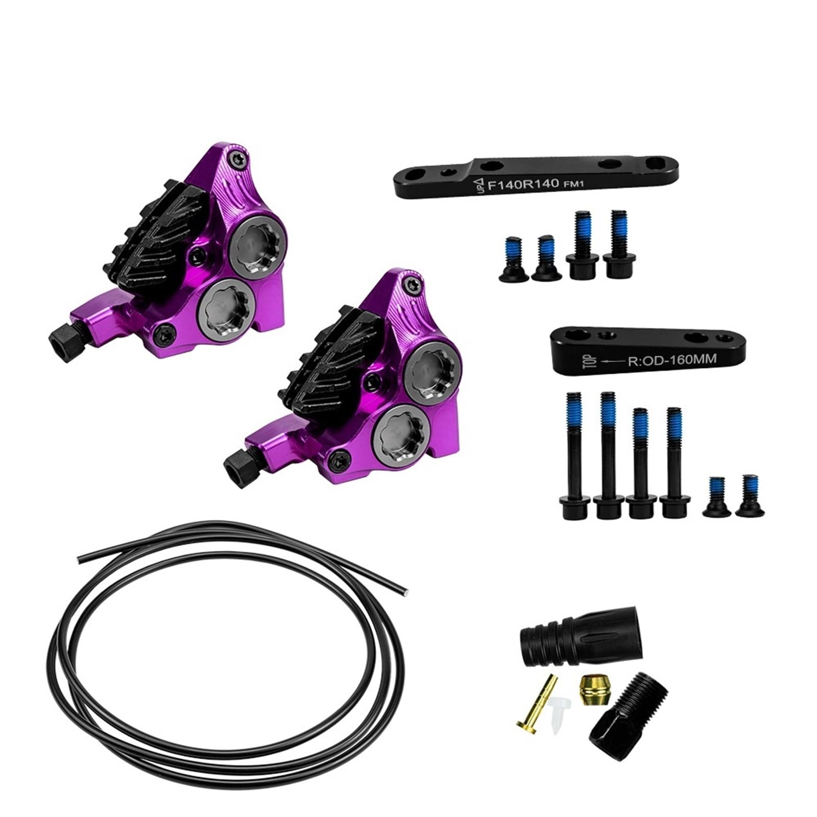 XG4 Zacisk hamulca hydraulicznego do roweru szosowego Płaskie czterotłoczkowe klocki hamulcowe CNC Lekkie