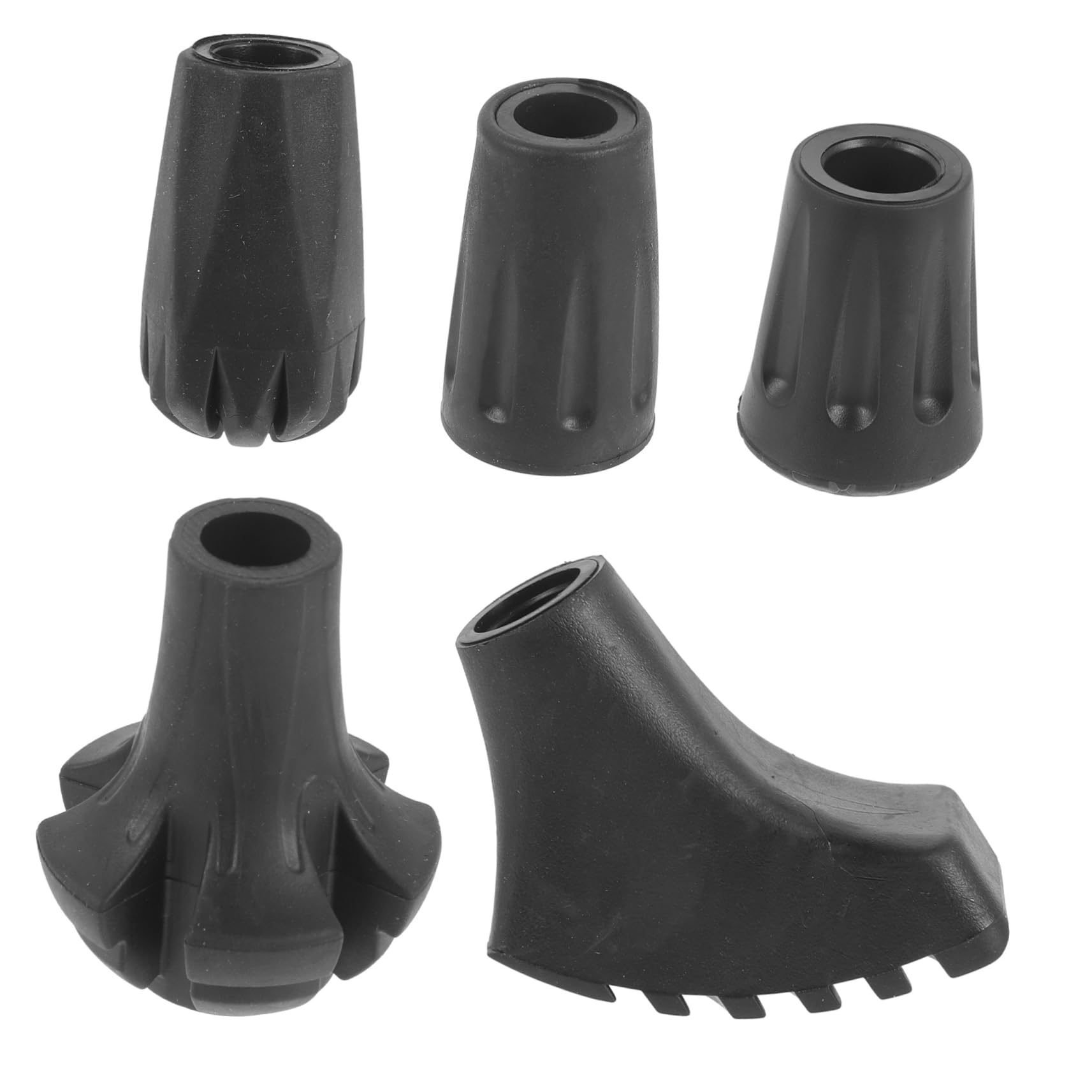 Yardwe Almohadillas para Bastones De Trekking Acolchado De Muletas Gorras De Bastón Consejos para Cambiar Bastones De Senderismo Bastón De Trekking Polos Caucho Black