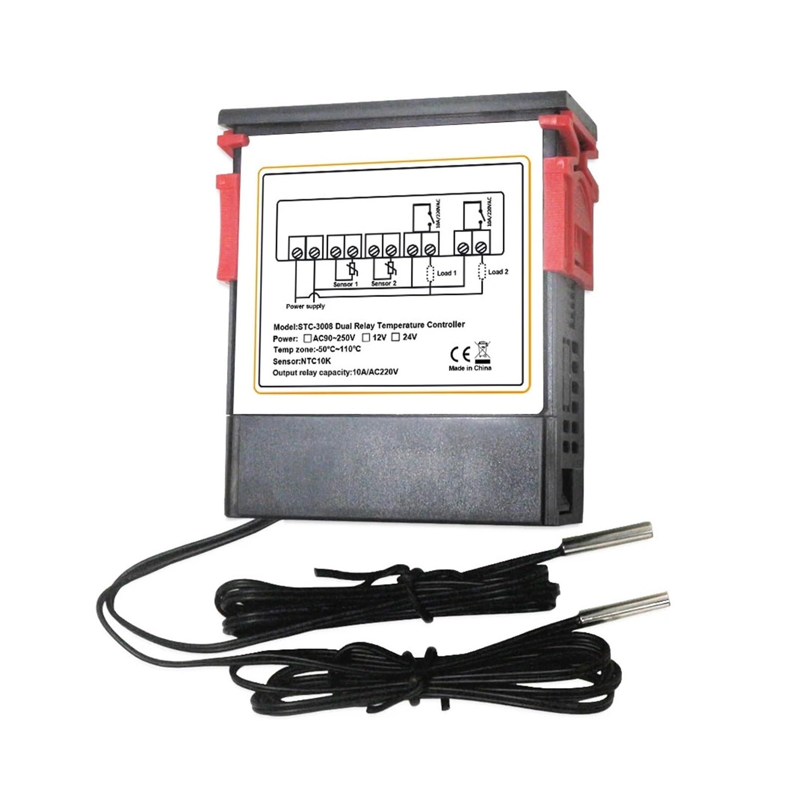 temperaturregler Digitaler Temperaturregler Inkubator Thermostat STC 1000 3008 W1029 12V 24V 220V Temperaturregler(STC-3008 24V)