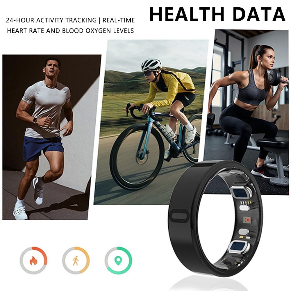Anello Smart, Anello Smart Uomo Smart Ring Donna Anello Intelligente Smart Ring Misura Pressione Sanguigna Silver 7#