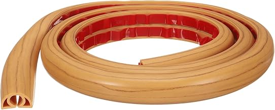 sourcing map Cubierta de cable de 4 pies de ancho x 0.3 pulgadas de alto, de PVC, para cable de extensión oculto, protector para evitar viajes de cables, gestión de cables, color amarillo madera