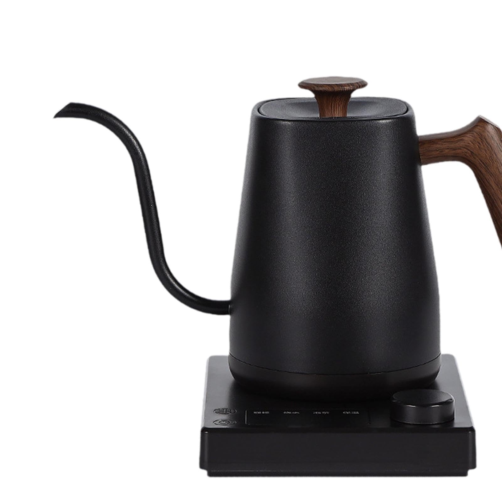 Hervidor Eléctrico, Tetera, Cafetera, Fabricado en Acero Inoxidable 304 con Mango Antideslizante W de Potencia para Bebidas Calientes en Cualqu, Veta de Madera Negra, Individual