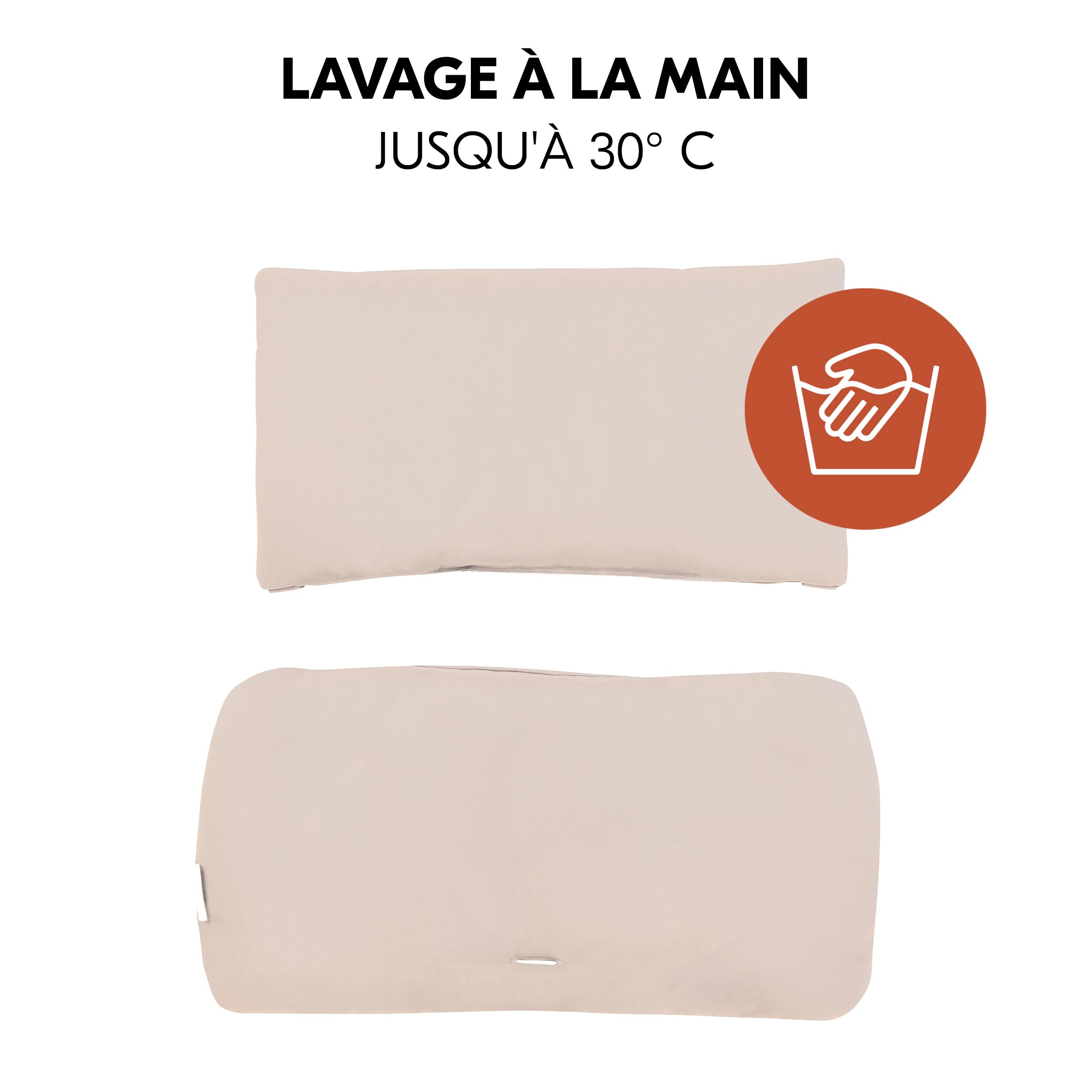 hauck Coussin Chaise Haute Bebe Deluxe (2 Pièces), Réducteur Compatible Chaises Bébé Alpha, Inclus Assise Rembourrée et Dossier de Siège, Beige