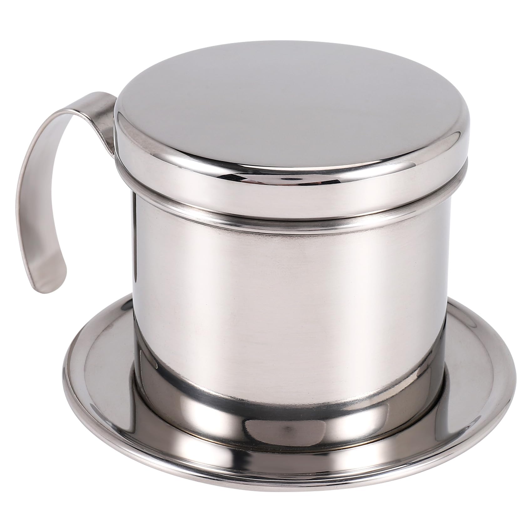 Myqqhbs Silver Vietnamese Coffee Filter Portable Coffee Press Maker Reusable Phin Infuser Strainer Pot Coffee Drip Brewer Manual Coffee
