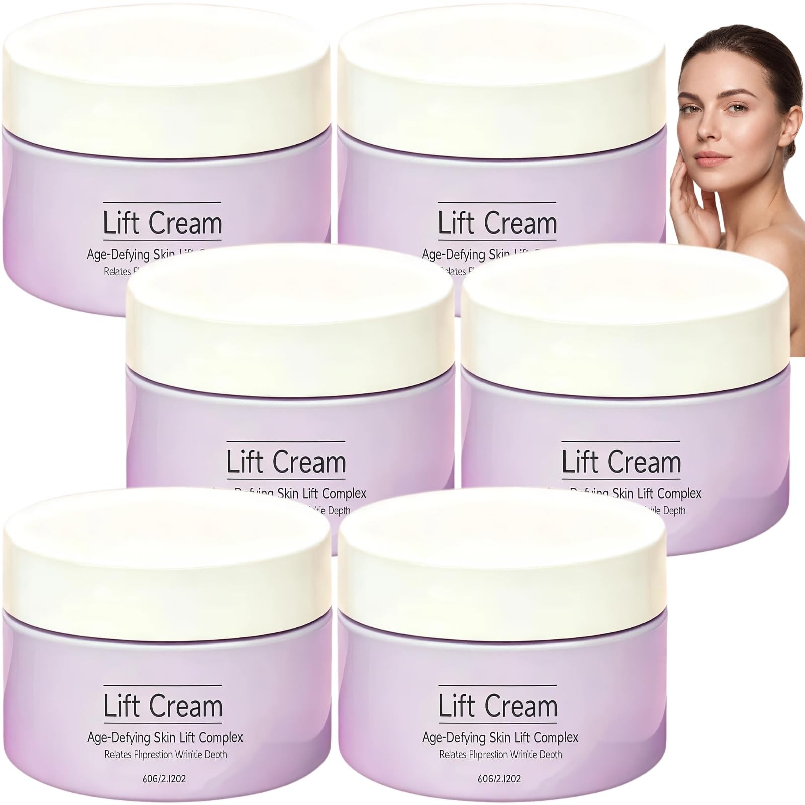 Crème liftante instantanée pour le visage, Crème liftante pour femmes, Soin hydratant raffermissant pour le visage, rides d'expression et ridules, Soin anti-âge pour les ridules, Soin (6pcs)