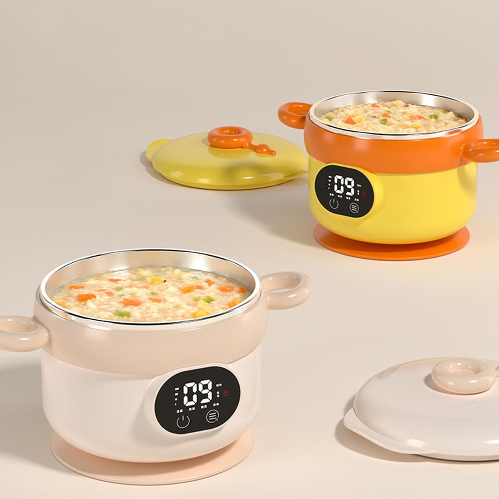 Réchauffeur de nourriture multifonction intelligent bol pour repas d'enfants y compris chauffage automatique et structure étanche bol de chargement portable