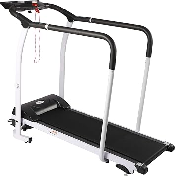 Elderly Treadmill Rehabilitation Fitness Walking 12 Speed Gear Electric Home Exercise Floor Jogging Pad Low Noise Speed Adjustable Load 220 lb LCD