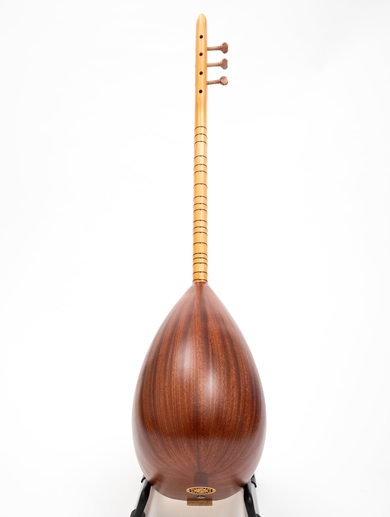 Short Neck Saz Baglama with Special Mahogany & Built-in Pickup, Rosewood pegs Hand Made instrument With picks and extra strings set - Image 3