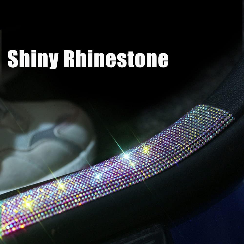 Car Bumper or Bling Rhinestone Door Entry Guard Sticker Crystal Threshold Plate Sticker Stylish Exterior Accessories (2 Pcs)