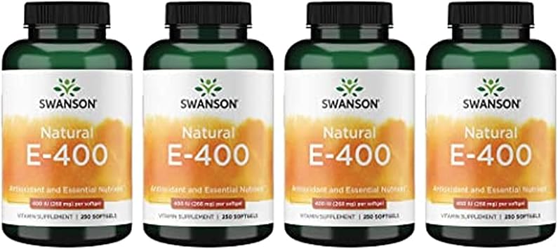 Swanson Natural Vitamin E 400 Iu 268 Milligrams 250 Sgels 4 Pack
