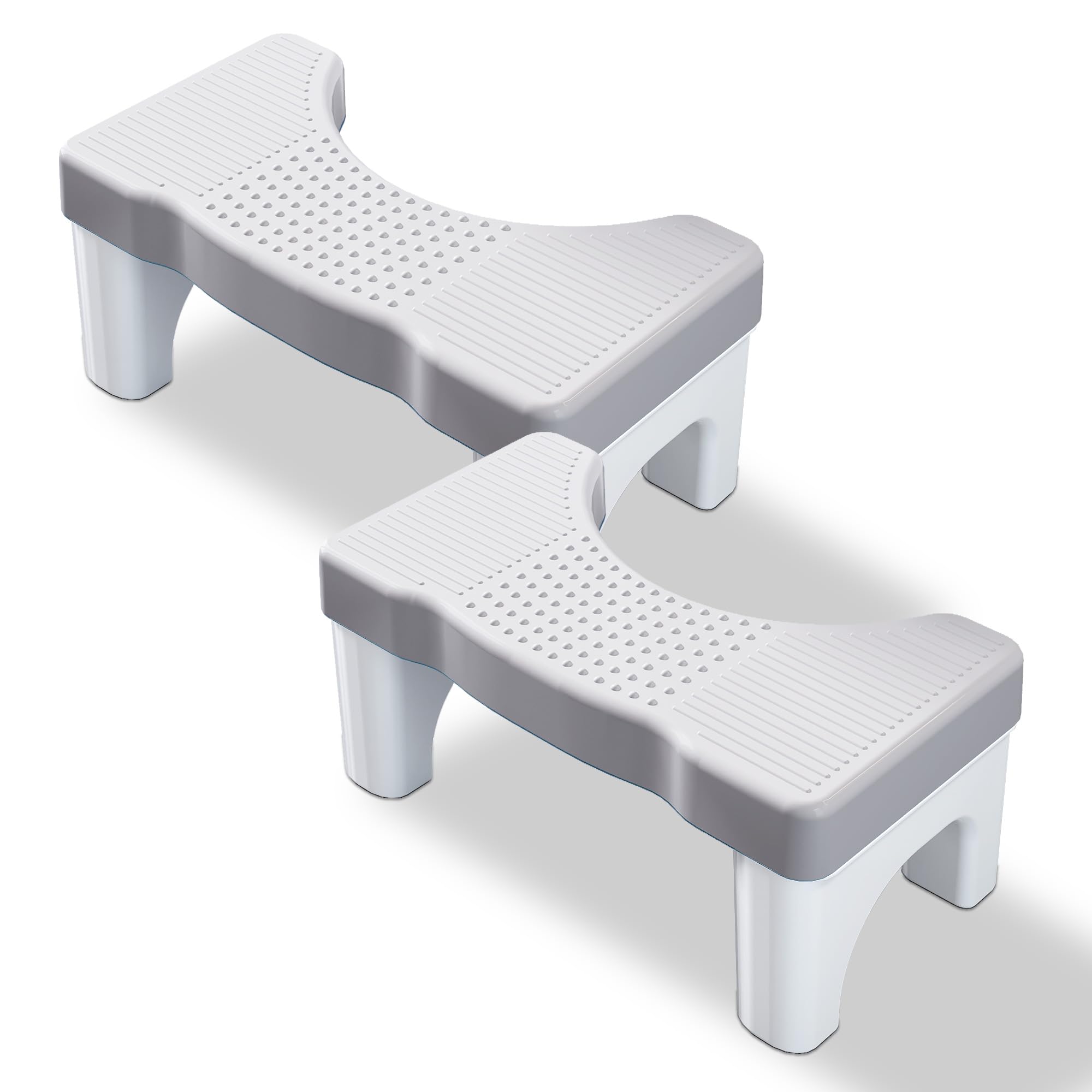 Kzeirm Toilet Potty Stool for Adults, 7" Heavy Duty Plastic Squatting Poop Foot Stool, Bathroom Non-Slip Toilet Assistance Step - Healthy Gifts for