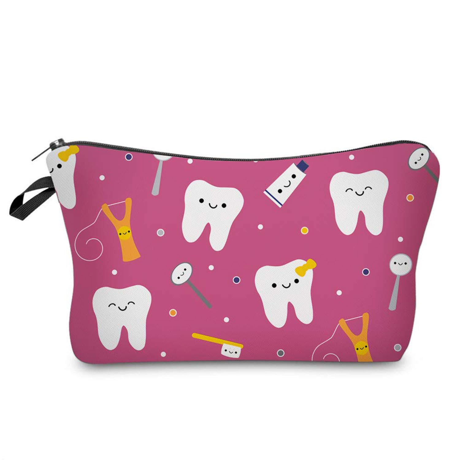 Livel lhood Tooth Dental Cosmetic Bag for Women Cute Makeup Bag for Purse Travel Toiletry Zipper Pouch for Girls Women Families Friends Sisters Gifts