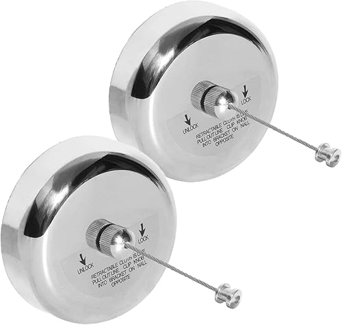 Little World Tendedero retráctil 2 unidades de línea de ropa de acero inoxidable 304, tendedero retráctil ajustable duradero y resistente con