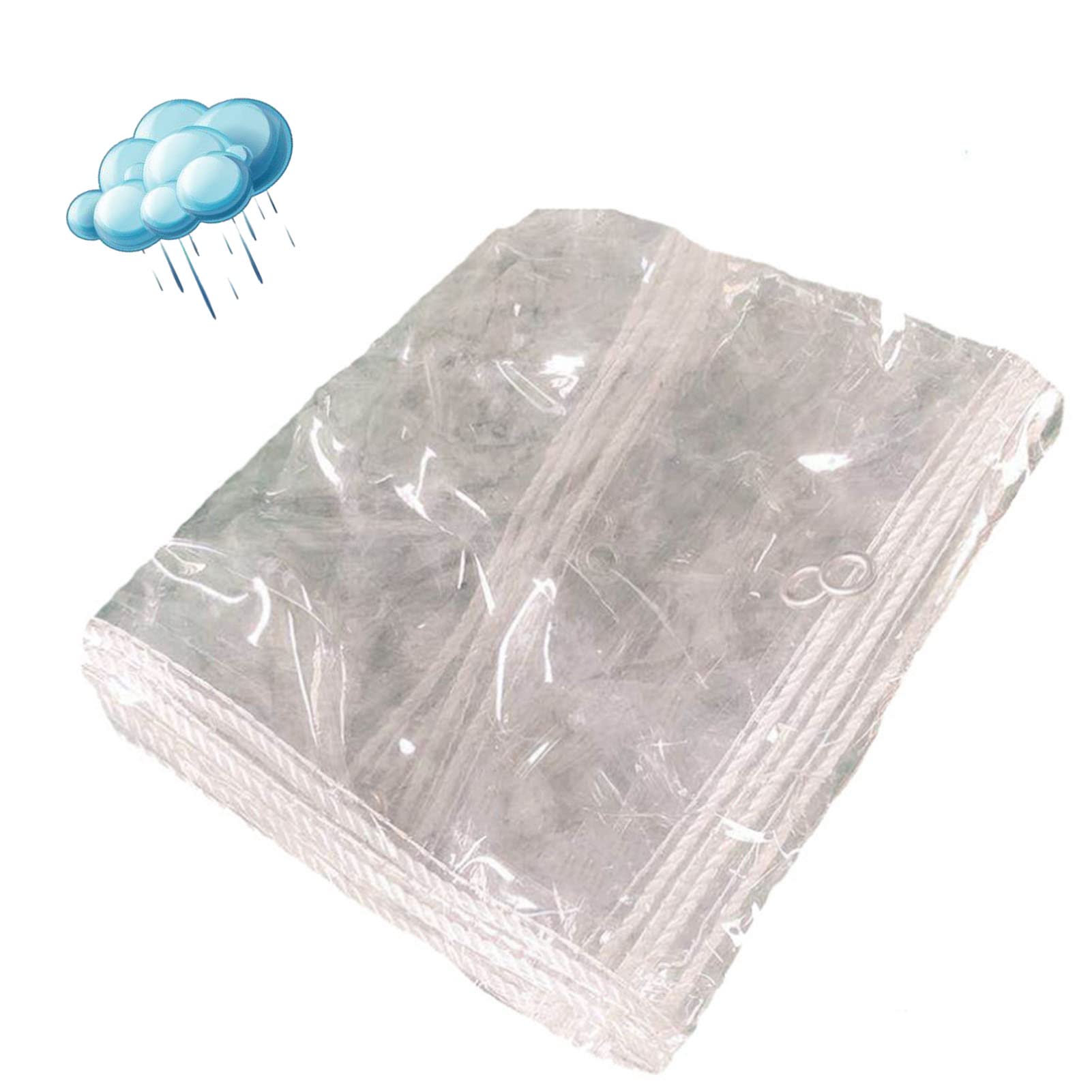 Transparent Weatherproof Tarp 1.6x4m, Waterproof Clear Tarpaulin, Tarps Thickened Balcony Rain Shelter Foldable Tarpaulin for Outdoor Home Garden Camping (A 1.6x4m)