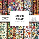 Photo Gallery mexican folk art scrapbook paper: folk art texture decorative pattern for gift wrapping, double sided decorative craft paper, ephemera for junk Photo Gallery mexican folk art scrapbook paper: folk art texture decorative pattern for gift wrapping, double sided decorative craft paper, ephemera for junk