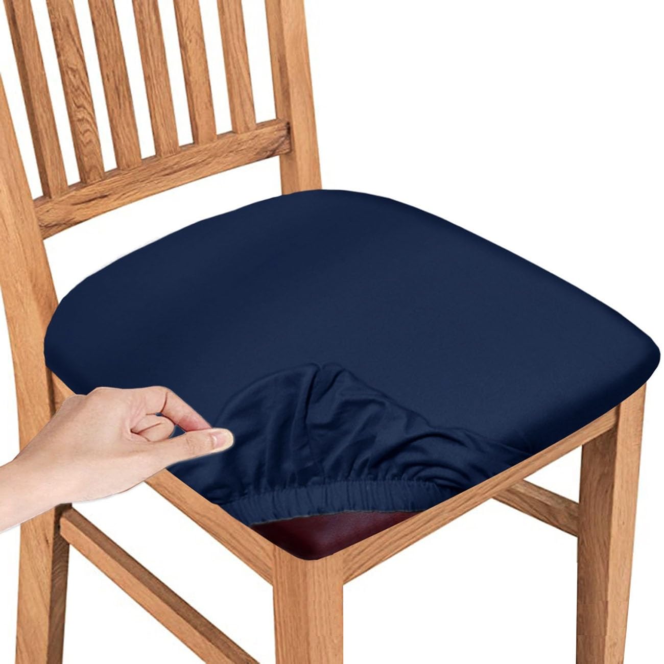 Coprisedie Elasticizzati Pesonlook – Set Da 6 In Blu Navy, Per Sedia Da Pranzo, Hotel E Ristorante - 4