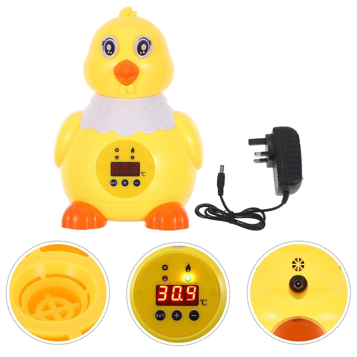 DOITOOL Automatic Chick Egg Incubator for Hatching 6 Eggs Small Digital Poultry Incubator with Temperature and Humidity Control Cartoon Shape, Suitable for Chicken Duck Quail Hatching