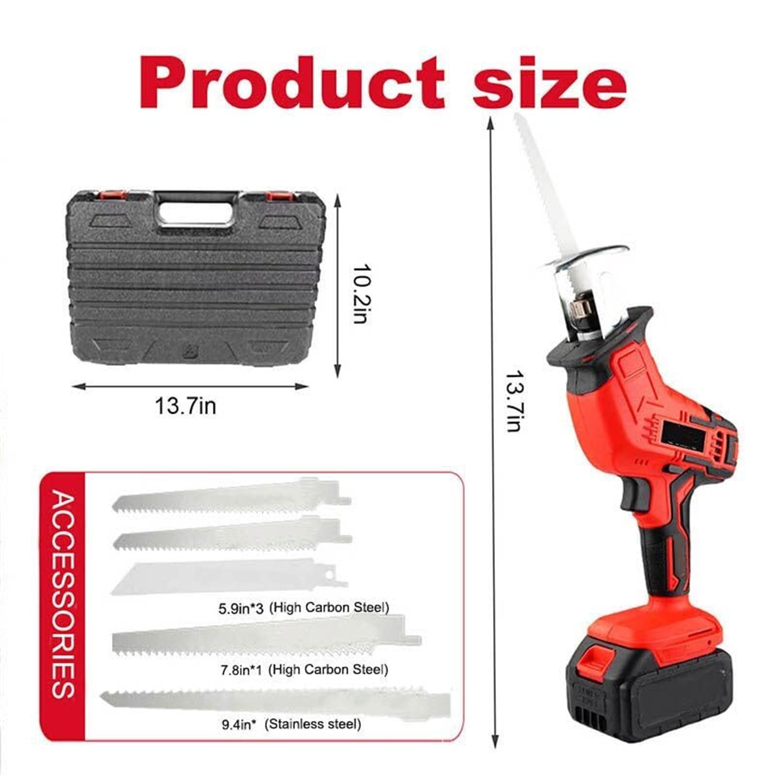 Scie a Os et Viande Electrique Portative, Scie de Boucher Professionnelle avec 4 Lames et Boite de Rangement, Design Leger 2kg et Epaisseur Coupe 100mm pour Cuisine et Maison