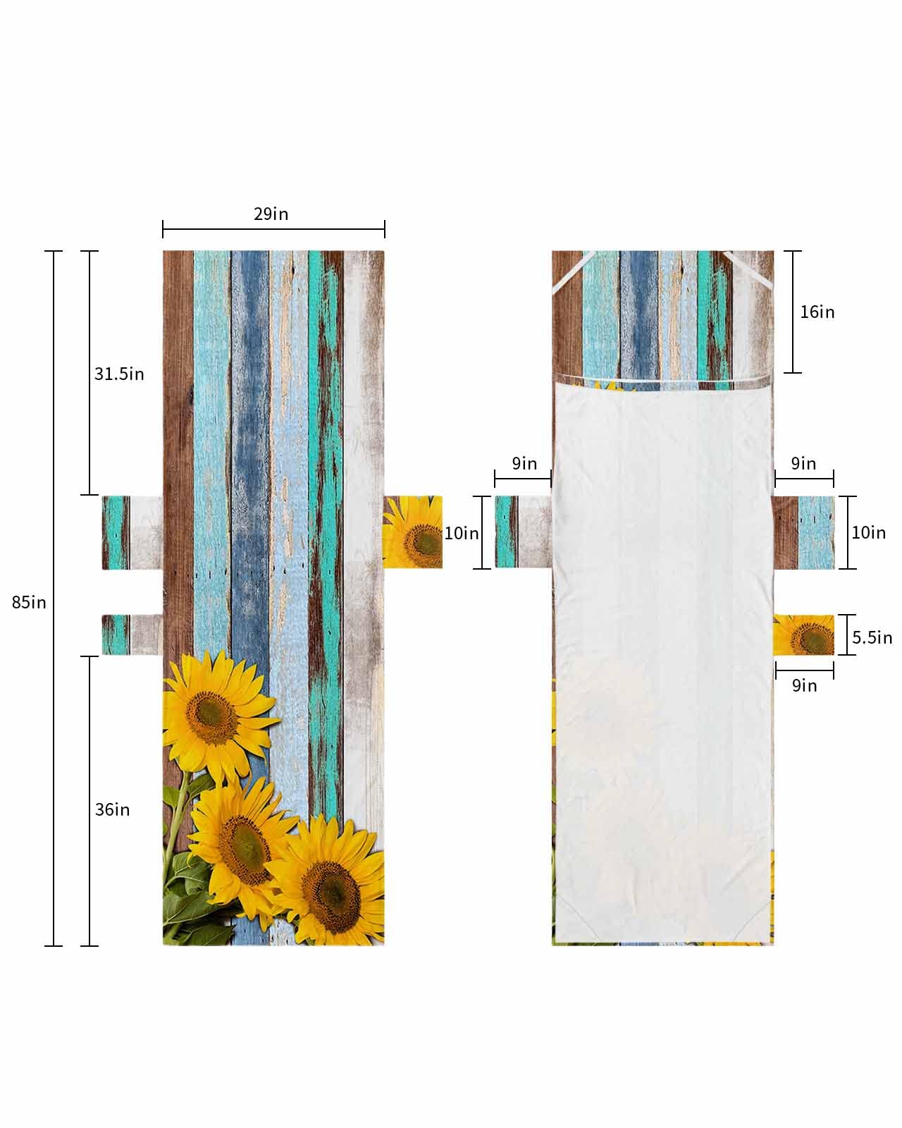 Rustic Sunflower Chaise Lounger Cover with Pockets, Pool Lounge Chair Covers 85