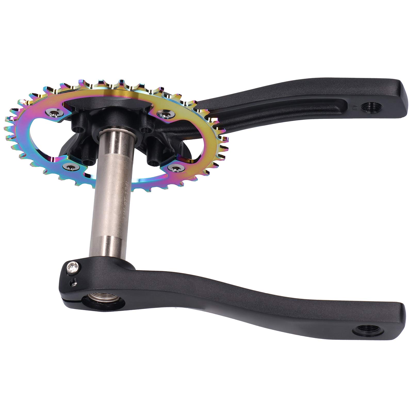 VGEBY Guarnitura Single Speed ​​36T, 170mm Pedivelle Bike Guarnitura con Movimento Centrale per Single Speed ​​Mountain Bike Refit Manovella Sinistra Destra
