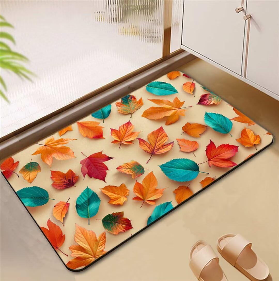 Tapis de bain antidérapant automne 50x80cm pour douche et cuisine
