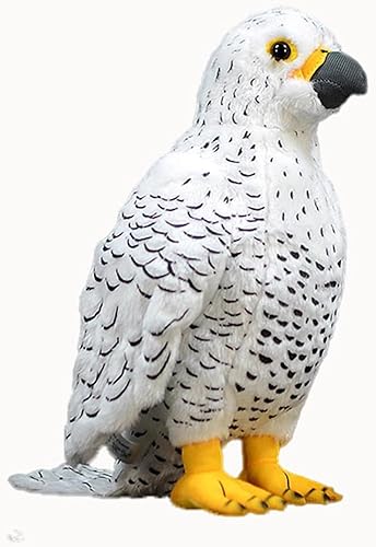 Juguete de peluche suave de pájaro de gyrfalcon blanco de simulación, muñecas de súper halcones, regalos de modelo realistas, perfecto para la