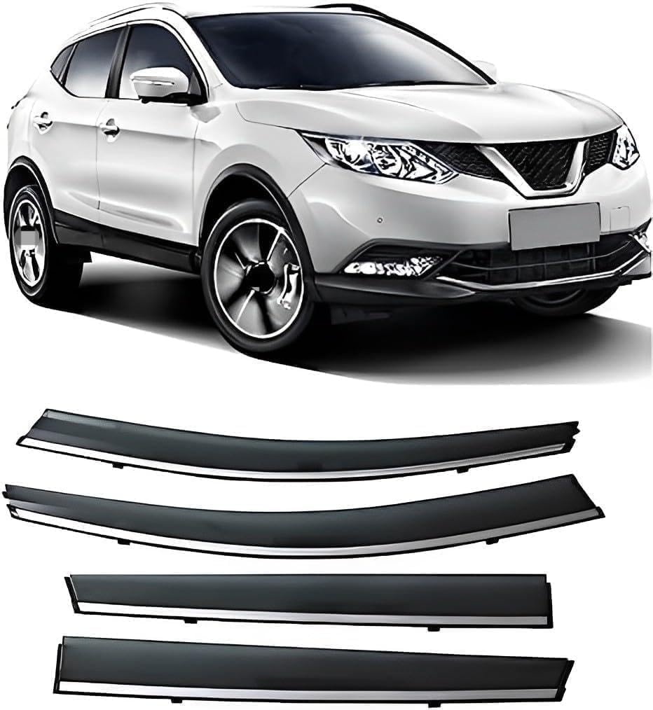 Panxuc Normal Car Wind Deflectors For Nissan Qashqai J11 2016 2017 2018 2019 2020 2021, Side Window Wind Rain Deflector Window Visor Sun Rain Guard Smoke Guards