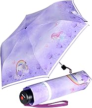 Knirps Kinder-Taschenschirm 4Kids reflective mit Reflexborte - Unicorn - lila
