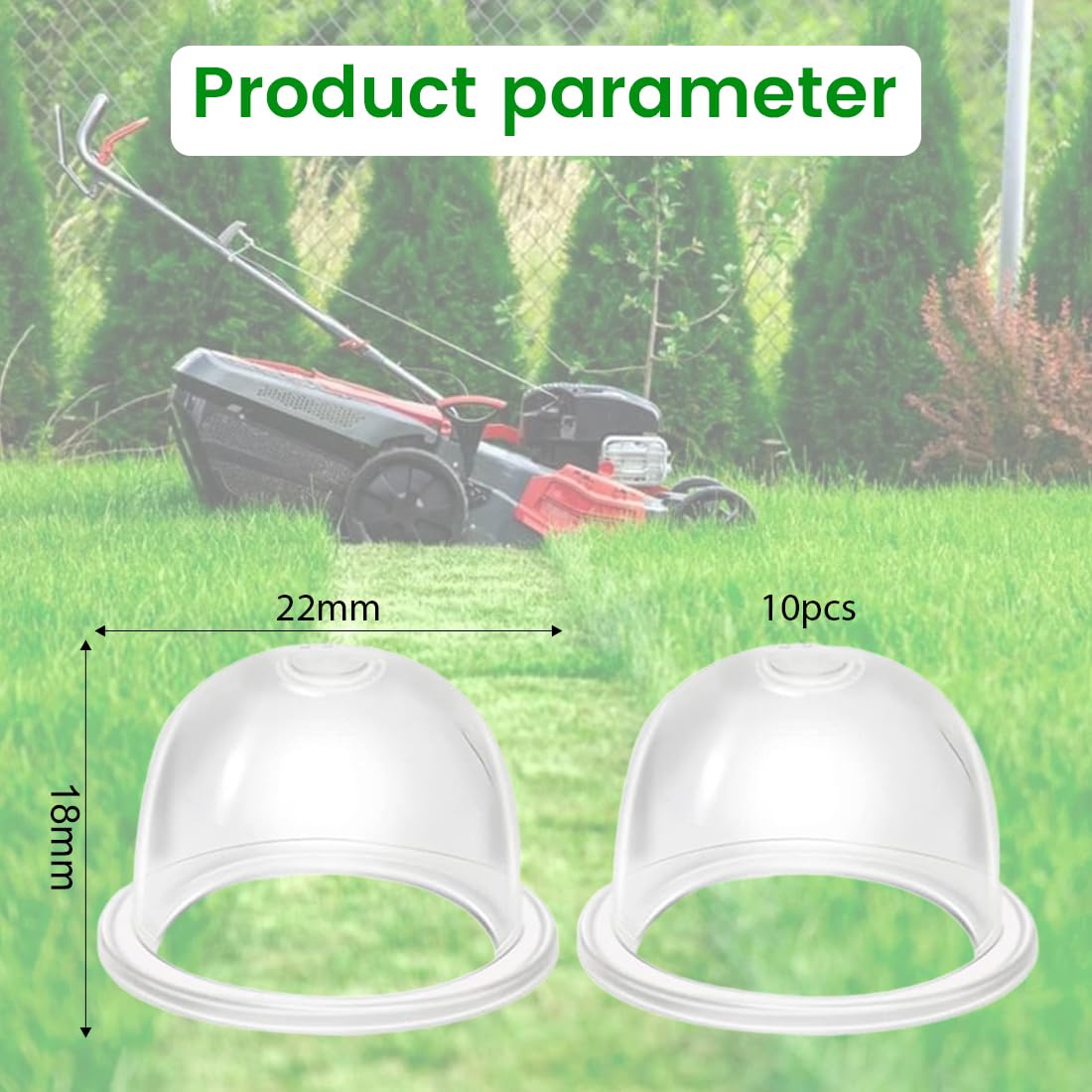 JEYORZY Poire D'Amorçage 10 Pièces Pompe à Carburateur 22mm Tasse d'Huile Bulle Transparente pour Tondeuse à Gazon Coupe-haie