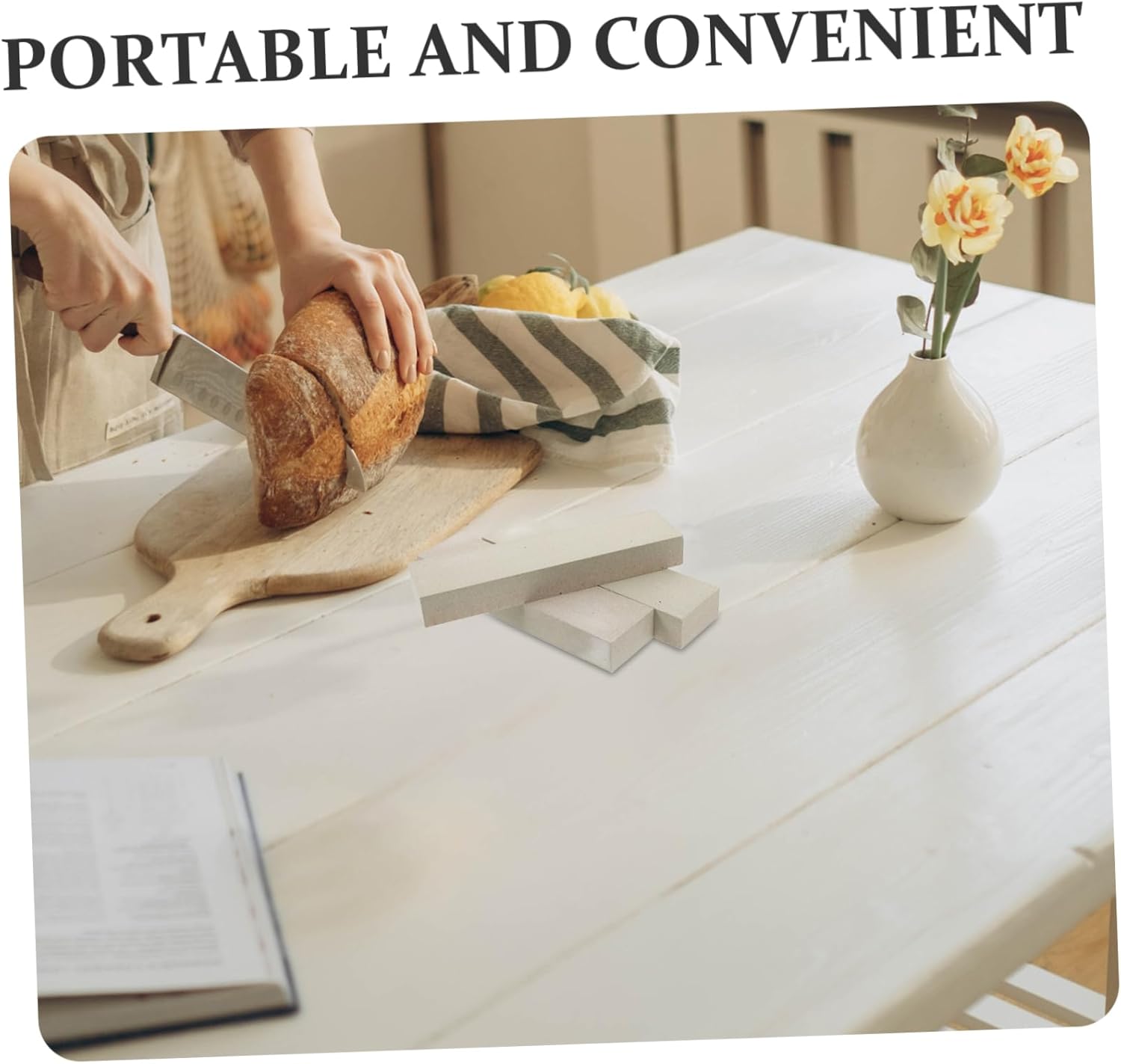 IMIKEYA 3pcs Double Sided Sharpening Stone for Kitchen Use Portable Knife Sharpener Stable Design Coarse Grit for Tool Maintenance