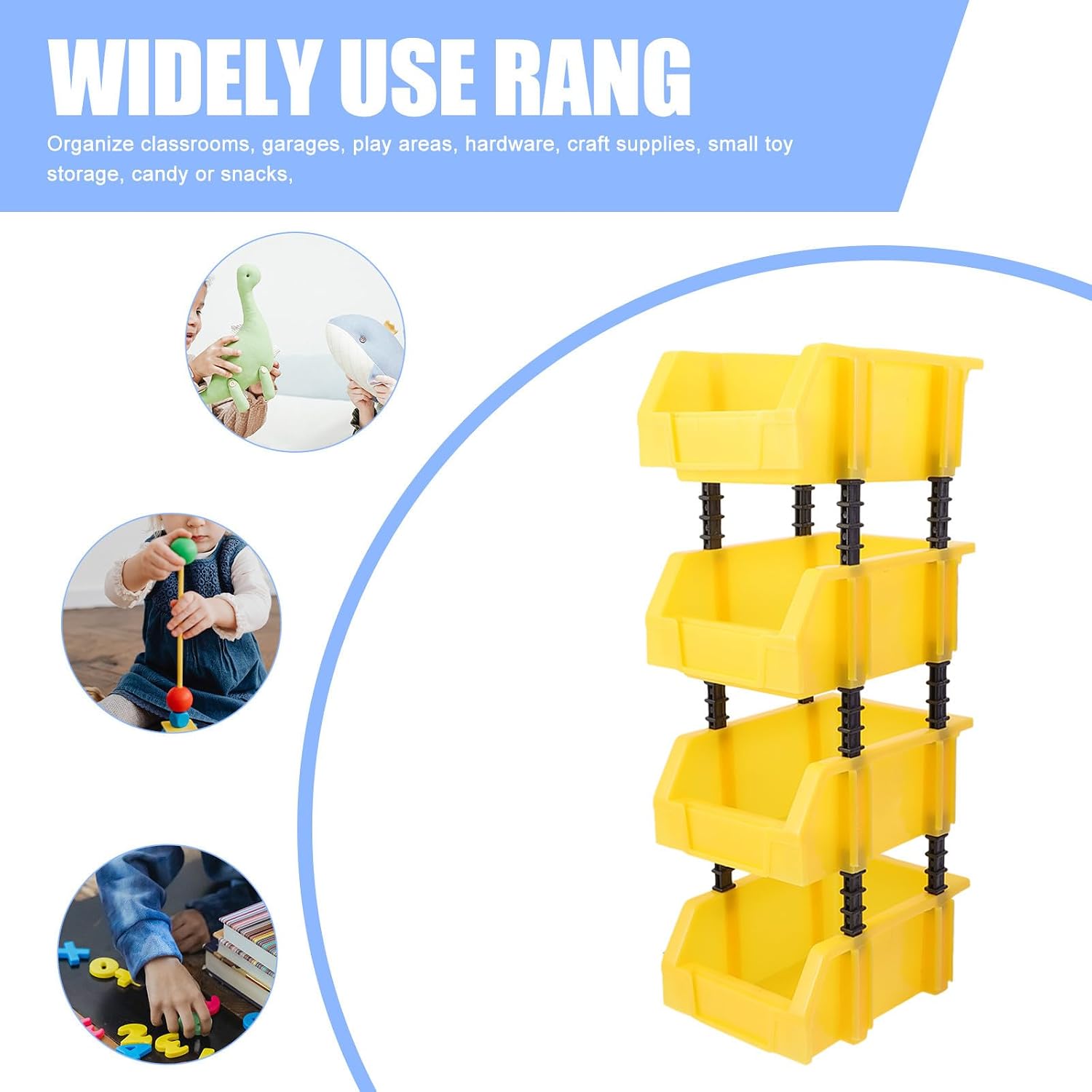 12pcs Plastic Parts Storage Boxes Lightweight Reusable Stackable Bins with Creative Appearance and Simple Design for Garage Hardware Organization
